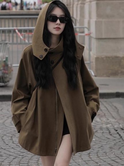 【現貨爆款】秋冬新款 斗篷風衣外套 美拉德英倫風 高品質連帽工裝 【現貨爆款】秋冬新款 斗篷風衣外套 美拉德英倫風 高品質連帽工裝